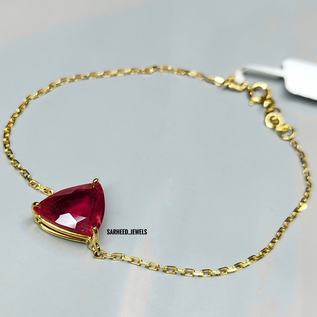 Natural Ruby Gold Bracelet