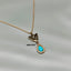 Turquoise and Diamond Gold Necklace