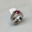 Natural Garnet and Diamond Men Ring