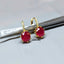 Natural Ruby and Diamond Gold Earrings
