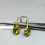 Natural Peridot and Diamond Gold Earrings