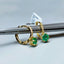 Natural Emerald and Diamond Gold Earrings