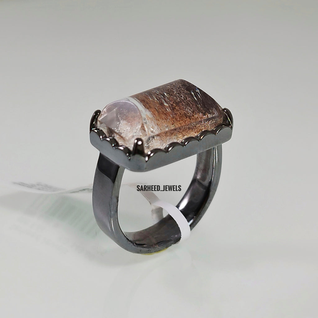 Natural Phantom Quartz Men Ring
