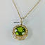 Natural Peridot and Diamond Gold Necklace