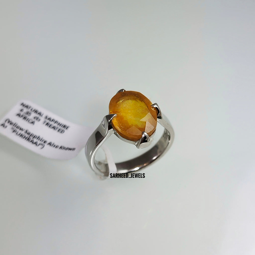 Natural Yellow Sapphire Men Ring