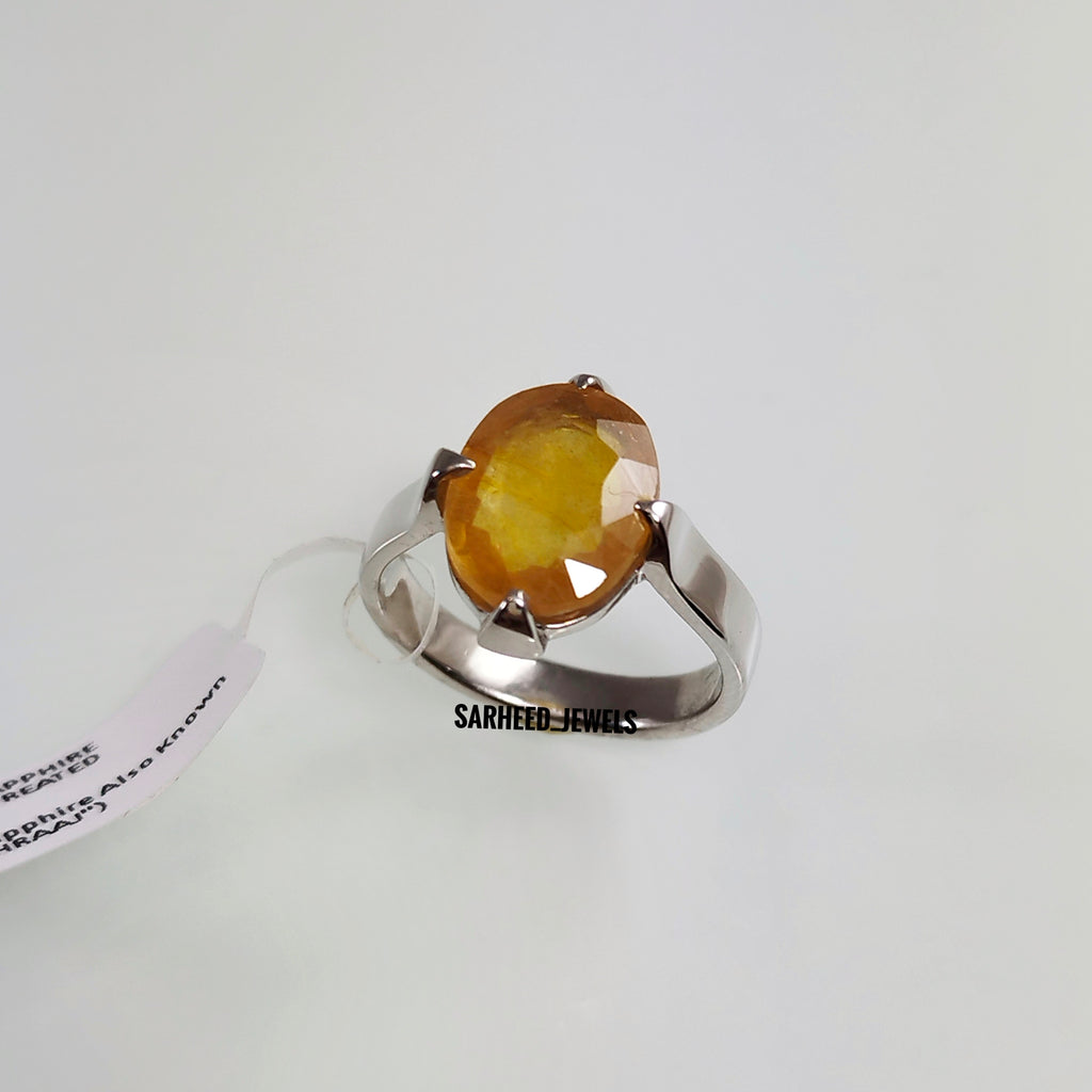 Natural Yellow Sapphire Men Ring