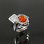 Natural Spessartite Garnet and Diamond Men Ring