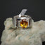 Natural Citrine and Diamond Men Ring