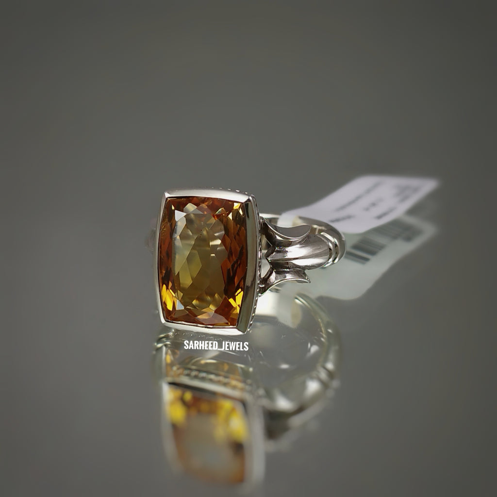 Natural Citrine Men Ring