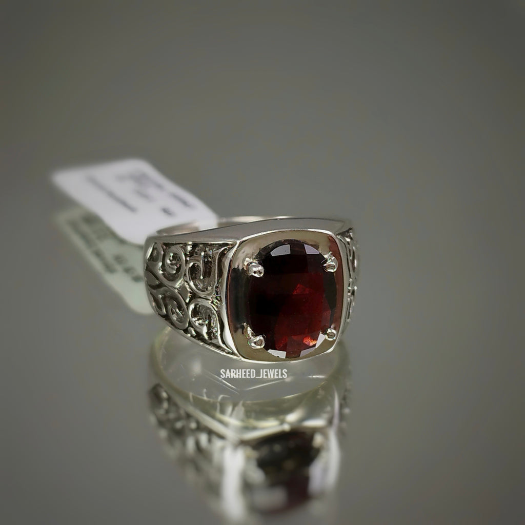 Natural Garnet Men Ring