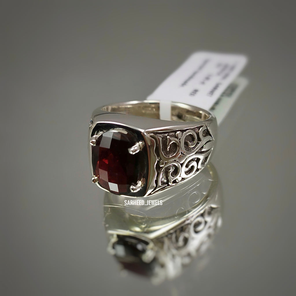Natural Garnet Men Ring