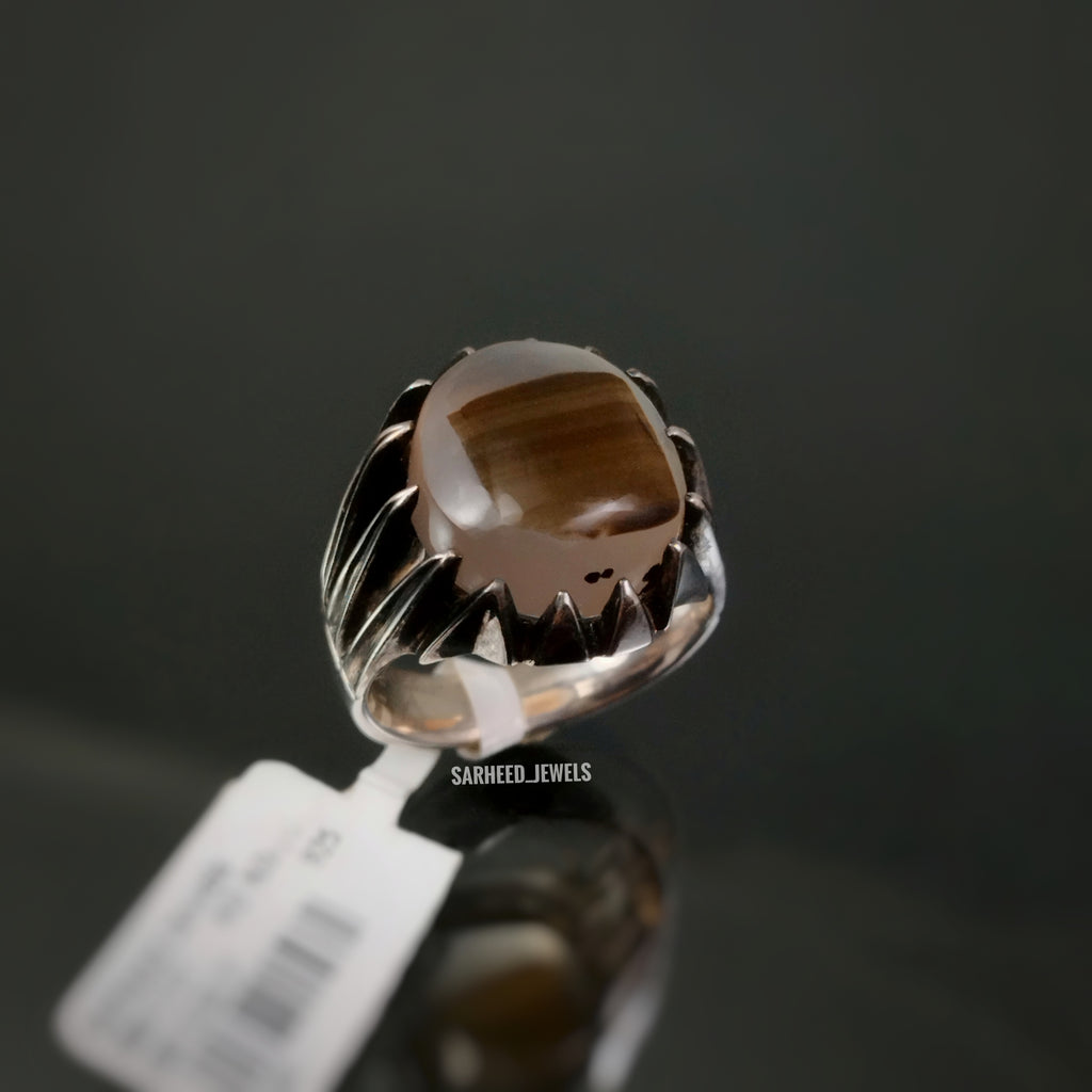 Natural Agate Men Ring