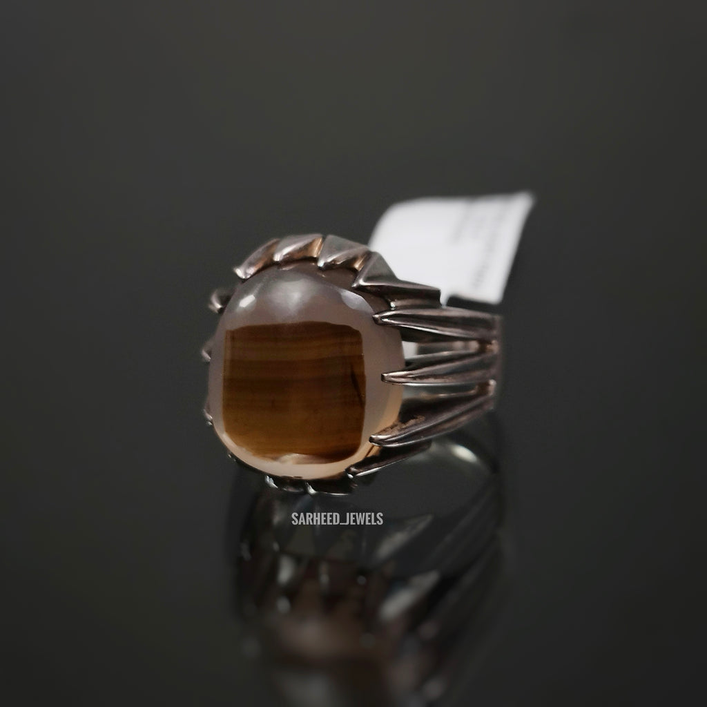Natural Agate Men Ring