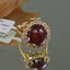 Natural Agate (kabadi) and Diamond Gold Ring