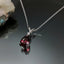 Natural Garnet and Diamond White Gold Necklace