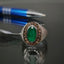 Natural Emerald and Brown Diamond Men Ring