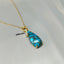Natural Turquoise and Diamond Gold Necklace