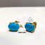 Natural Turquoise Gold Studs