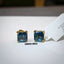 Natural London-Blue Topaz Gold Studs