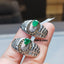 Natural Emerald and Diamond Cufflinks