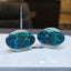 Natural Chrysocolla and Diamond Cufflinks