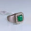 Natural Emerald and Diamond Men Ring