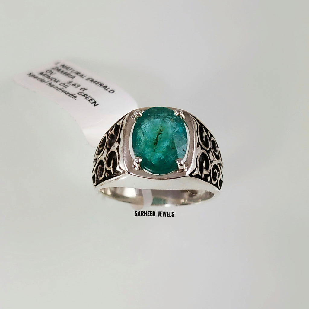 Natural Emerald Men Ring