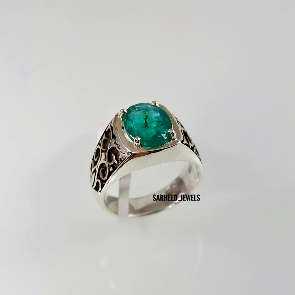 Natural Emerald Men Ring