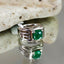 Natural Emerald and Brown Diamond Men Ring