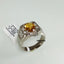Natural Citrine and Cubic Zircon Men Ring