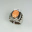 Natural Coral and Cubic Zircon Men Ring