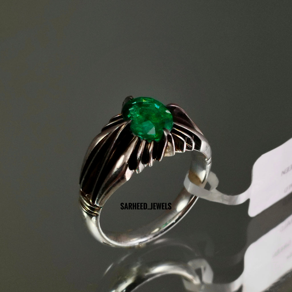 Natural Emerald Men Ring