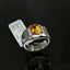 Natural Citrine and Diamond Men Ring