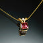 Natural Tourmaline and Diamond Gold Necklace