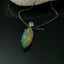 Natural Opal and Diamond White Gold Necklace