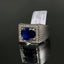 Natural Sapphire and Cubic Zircon Men Ring