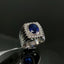 Natural Sapphire and Cubic Zircon Men Ring
