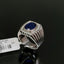 Natural Sapphire and Cubic Zircon Men Ring