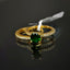 Natural Tsavorite Garnet and Diamond Gold Ring