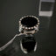 Natural Black Agate and Diamond Men Ring