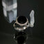 Natural Black Agate and Diamond Men Ring