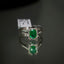 Natural Emerald and Diamond White Gold Ring