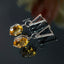 Natural Citrine and Diamond White Gold Earrings