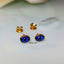 Natural Sapphire Gold Studs
