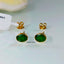 Natural Emerald Gold Studs