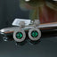 Natural Emerald and Diamond White Gold Earrings