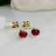 Natural Ruby Gold Studs