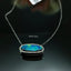 Natural Black Opal and Diamond White Gold Necklace