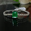 Natural Emerald and Diamond White Gold Bracelet