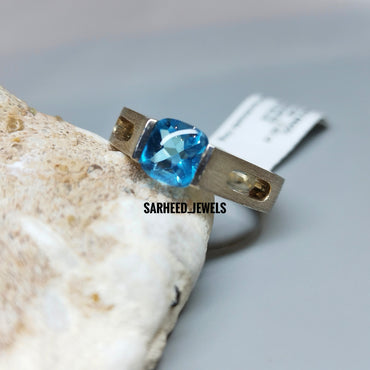 Natural Topaz Men Ring